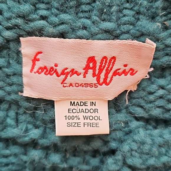 Wool Fishermancore Pattern Knit Chunky Wool Oversized Sweater "One Size" - Picture 9 of 14